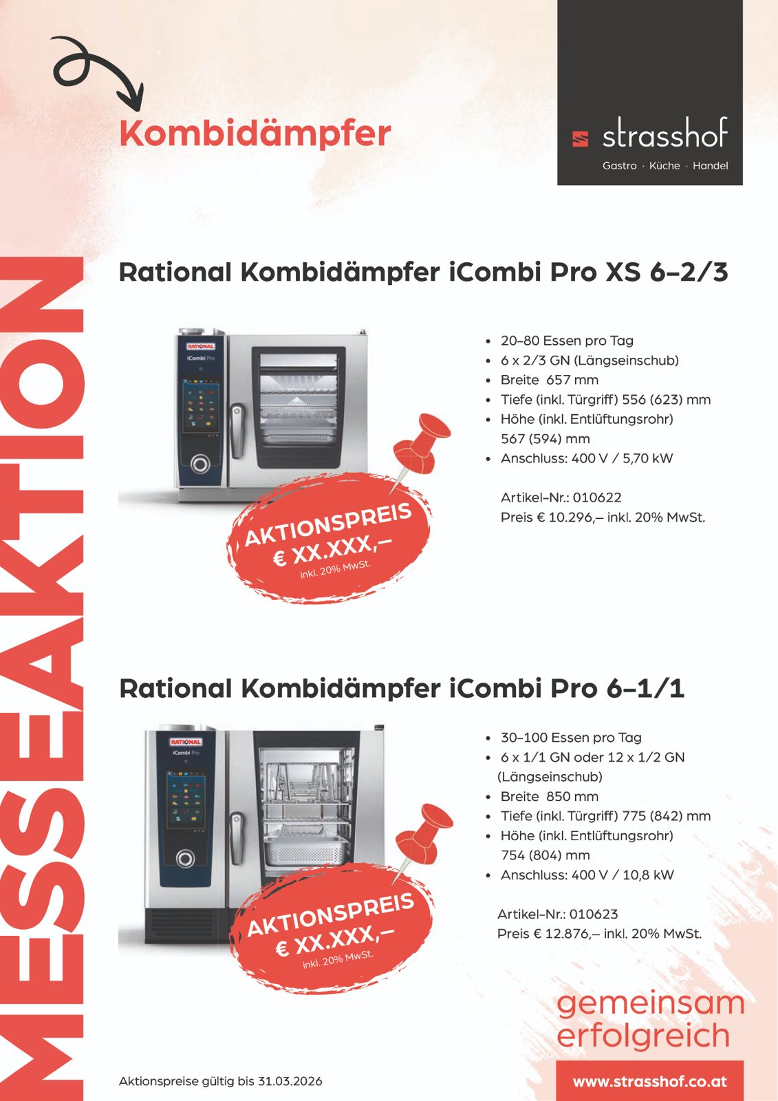 Strasshof Rational Kombidämpfer – Aktionsflyer Print-Design Salzburg