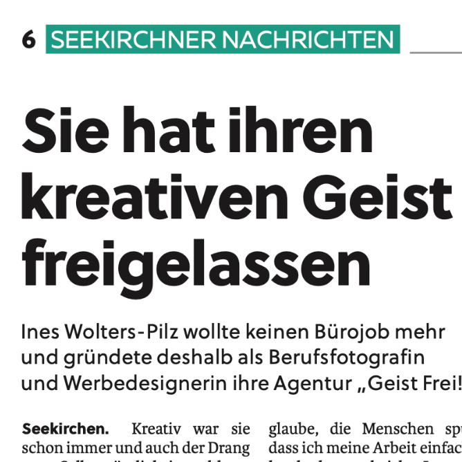 Pressebericht 2024 GeistFrei! Foto des Presseberichtes in den Flachgauer Nachrichten